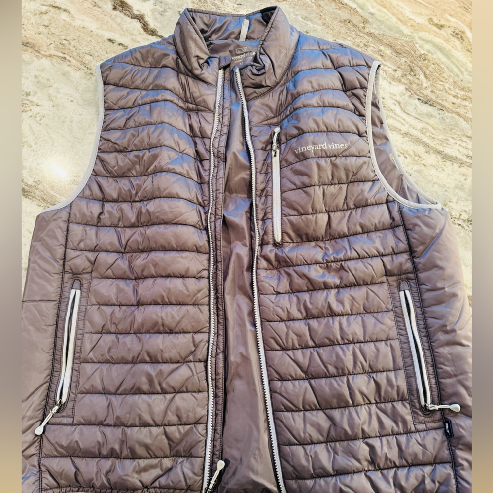 Vineyard Vines Men's Gray Quilted Vest